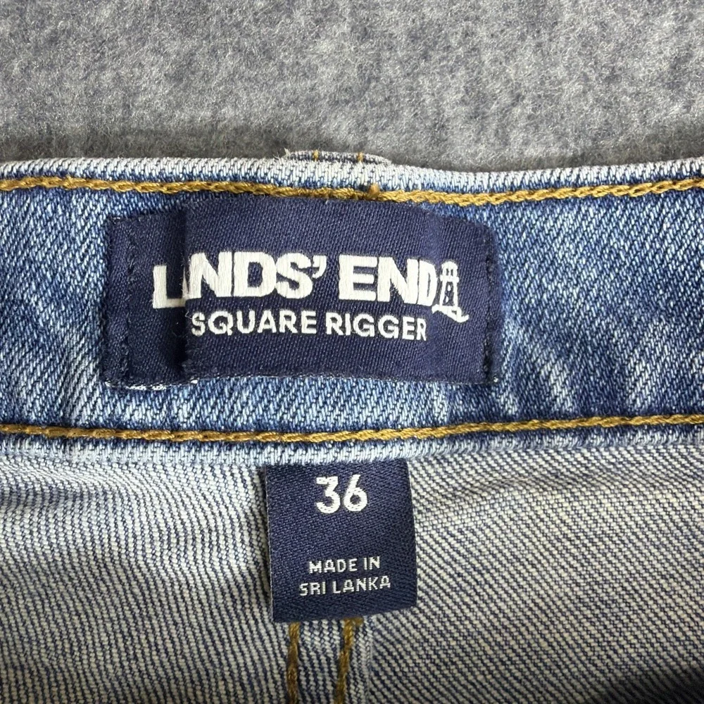 Lands End Straight Leg Jeans 36X32 Square Rigger Slim Fit Classic Outdoors
